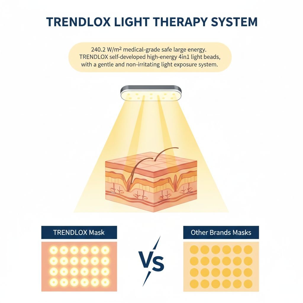 Trendlox light therapy system explained and comparison with other brands – diagram Trendlox light therapy system explained and comparison with other brands – diagram