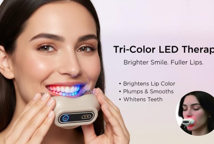 Tri-color LED therapy for brighter smile and fuller lips